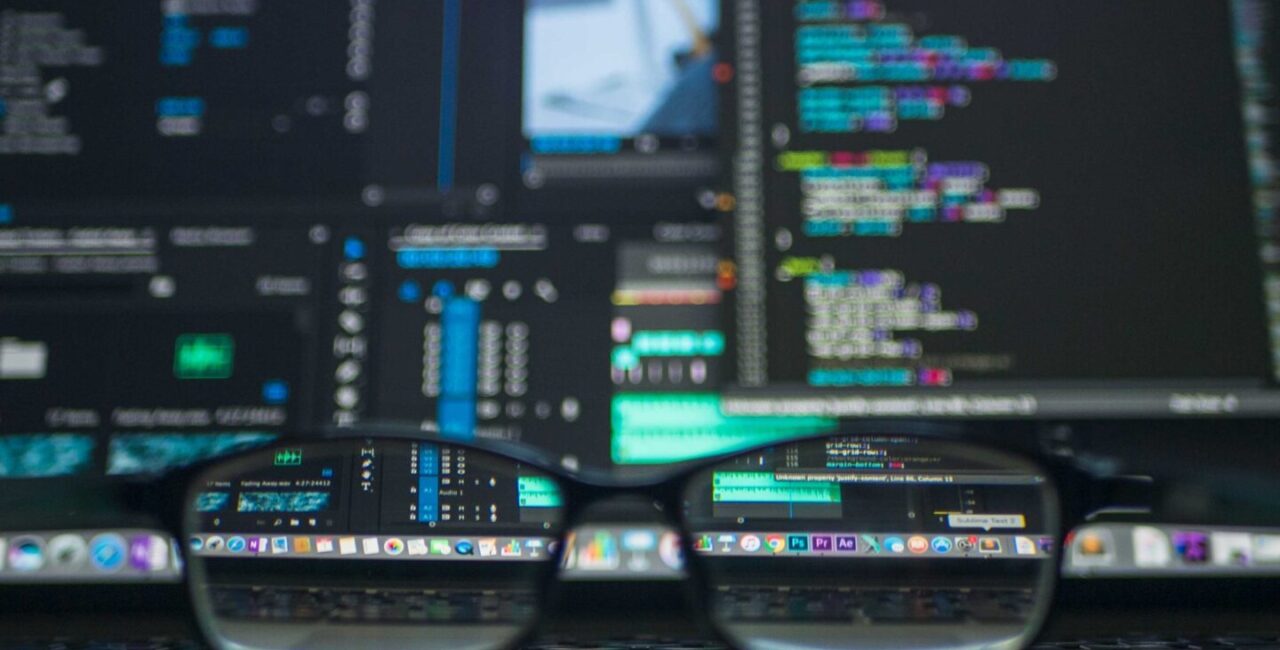 back-end development and coding process with a lot of screens