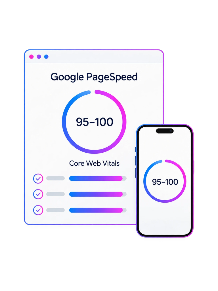 The speed benchmark of a custom WordPress theme in Google PageSpeed
